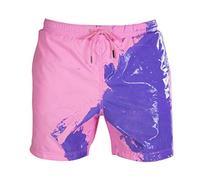 Zoloyo Maillot de bain à changement de couleur pour garçons, séchage rapide, short de plage, short de bain sensible à la température, Rose/rouge, Small