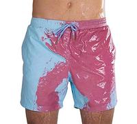 Zoloyo Short de bain à séchage rapide et changement de couleur - avec taille élastiquée, pour homme , Coton, violet, L