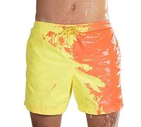 Zoloyo Short de bain à séchage rapide et changement de couleur - avec taille élastiquée, pour homme , jaune, s