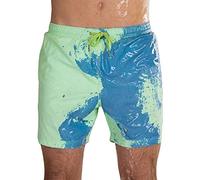 Zoloyo Short de bain à séchage rapide et changement de couleur - avec taille élastiquée, pour homme , Vert, Taille M