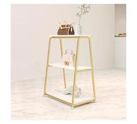 ZOLPINL Portant à vêtements Robuste à Double Poteau pour Suspendre Les vêtements, présentoir Autonome pour boutiques (doré)