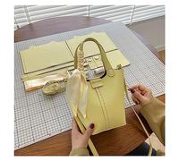 ZOLULA Kit de fabrication de sac à main à faire soi-même, sac seau à la main, sac à main à la mode, accessoire d'artisanat en cuir semi-fini cousu à la main (couleur : matériaux jaunes)