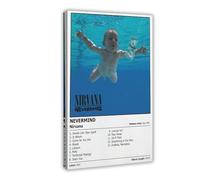 ZOLULA Nevermind Poster d'album de musique sur toile Décoration murale pour salon, chambre à coucher, style cadre, 60 x 90 cm