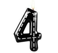 Zolunu Bougie d'anniversaire en forme de voiture de course métallique pour garçons et filles - Décoration de gâteau d'anniversaire pour garçons et filles - Cadeau d'anniversaire pour 4e anniversaire -