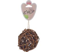 ZOLUX-Balle en rotin foncé pour le rongeur coloris marron Ehop Zolux - diamètre 10cm