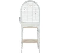 ZOLUX-Cage avec meuble pour les oiseaux exotiques ou les canaris coloris blanc Zolux Chic Patio - 53 x 33 x 144 cm (cage + pieds)