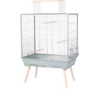 ZOLUX Cage grillagée surélevée pour oiseau - Pour perruche, calopsitte, canari - 81 x 48 x 130 cm - Néolife - Vert