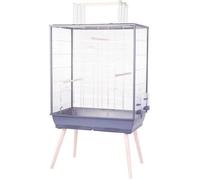 ZOLUX Cage grillagée surélevée pour oiseau - Pour perruche, calopsitte, canari - 81 x 48 x 152 cm - Néolife - Gris