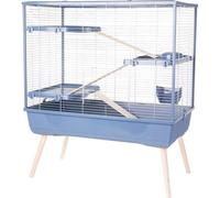 ZOLUX Cage grillagée lapin et rongeur sur pieds 3 étages- 99 x 54 x 114 cm - Néolife - Bleu