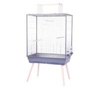 Zolux Cage Grillagée Surélevée Pour Oiseau - Pour Perruche, Calopsitte, Canari - 81 X 48 X 152 Cm - Néolife - Gris Gris