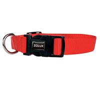 Zolux Collier Nylon Réglable pour Chien Coloris Unis Rouge Largeur 20 mm Tour de Cou 35 cm à 44 cm
