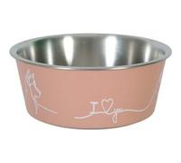 Gamelle en acier inoxydable LOVE DOG 400ml rose Zolux