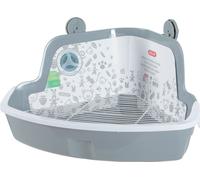 Zolux Maison de Toilette d'angle Rongeur Taille Large Grise 43 x 32 x 20 cm