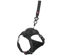 Zolux Harnais Easy Ride avec Laisse Intégrée 1,30 m avec Enrouleur -Taille L - Noir - Chien 33-55 kg - Bandes Réfléchissantes - Système Stop - Boucles Rapides - Réglable -Tissu Confort Respirant