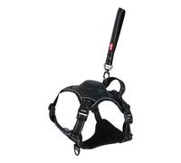 Zolux Harnais pour chien Easy Ride – laisse enrouleur intégrée, tissu respirant – XL Noir