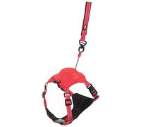Zolux Harnais Easy Ride avec Laisse Intégrée 1,30 m avec Enrouleur -Taille XS - Rouge - Chien 3-9 kg - Bandes Réfléchissantes - Système Stop - Boucles Rapides - Réglable -Tissu Confort Respirant