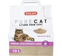 Zolux Litière pour Chat Pure Cat minérale agglomérante ++ légère 10 L