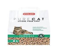 Zolux Litière pour Chat Pure Cat végétale Bois compressé Non traité 8 L Haute Absorption, neutralise Les odeurs