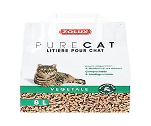 Zolux Litière pour Chat Pure Cat végétale Bois compressé Non traité 8 L Haute Absorption, neutralise Les odeurs