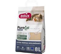 zolux - Litière végétale agglomérante Premium 8 litres pour Chat
