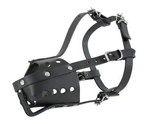 Zolux Police Muselière en Cuir Réglable Adapté aux Bergers Allemands Noir T6