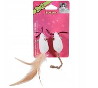 Zolux Set de 2 Souris Canevas Jouet pour Chat L 2,5 x P 2,5 x H 5 cm