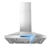 Zomagas Hotte de cuisine de 61 cm, hotte de cuisine à conduit sans conduit 450 CFM, hotte de cuisine murale en acier inoxydable, détection gestuelle et contrôle tactile, ventilateur à 3 vitesses, 2