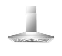 Zomagas Hotte de cuisine murale de 91,4 cm, hotte d'aération murale en acier inoxydable, hotte de cuisine conduite/sans conduit avec contrôle à bouton-poussoir, ventilateur d'échappement à 3 vitesses