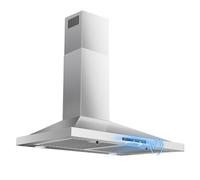 Zomagas Hotte murale de 76,2 cm, hotte de cuisine avec détection de geste et contrôle tactile, hotte de cuisine de 76,2 cm 450 CFM, hotte d'aération avec filtres à déflecteur en acier inoxydable