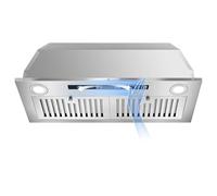 Zomagas Insert de hotte de cuisinière de 76,2 cm, hotte de cuisine canalisée/sans conduit avec détection gestuelle et contrôle tactile, hotte de cuisine intégrée 600 CFM, 2 filtres à déflecteur en