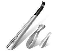 ZOMAKE 3pcs Chausse Pied Metal - Long 42cm/19cm/10cm Chaussé Pied Inox,Chausse-Pieds Adulte Manche Longs Personnes âGéEs et Enfants, Facile à Utiliser(3 Pièces Argent A)