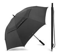 ZOMAKE 80 Pouces Parapluie de Golf Extra Large,Grande Taille Ombrelle Resistant au Tempete,Double Canopée Golf Umbrella Solide pour Hommes(Noir)