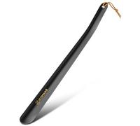 ZOMAKE Chausse-Pied Long en Métal 42CM,Assistant à Chausse Pied Inox pour Hommes,Femmes et Personnes Âgées(Noir)