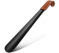 ZOMAKE Chausse Pied Long Metal 42cm, Grand Chausse-pied en Acier Inoxydable Shoe Horn Avec Étui en Cuir,Chaussé Pied Facile à Utiliser(1 Pièces Noir A)