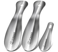 ZOMAKE Chausse Pied Métal 3Pcs - Petit Chausse-pieds Enfant Chausse Pieds Court Metal pour Convient à Toutes Les Tailles de Pieds,19&10cm Chaussé Pied Facile à Utiliser(Argent)