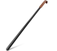 ZOMAKE Extra Long Chausse Pied,Metal Chaussé Pied Manche Longue 80cm Chausse-pieds Inox Grand Chausse Pieds avec Crochet,Chausse-pied Acier Inoxydable pour Hommes Femmes(1 Pièces Noir B)