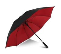 ZOMAKE Grand Parapluie de Golf L,Parapluies de Golf Grande Taille 1-2 Personnes Anti Tempete - Extra Large Automatique Umbrella Golf Double Canopée De Homme Femme(Noir/Rouge-NEW)