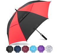 ZOMAKE Grand Parapluie de Golf L - Parapluies de Golf Grande Taille 1-2 Personnes Anti Tempete - Extra Large Automatique Umbrella Golf Double Canopée De Homme Femme(Noir/Rouge)