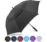 ZOMAKE Grand Parapluie de Golf XL - Parapluies de Golf Grande Taille 2-3 Personnes Anti Tempete - Extra Large Automatique Umbrella Golf Double Canopée De Homme Femme(Noir)