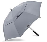 ZOMAKE Grand Parapluie de Golf XL - Parapluies de Golf Grande Taille 2-3 Personnes Anti Tempete - Extra Large Automatique Umbrella Golf Double Canopée De Homme Femme(Gris Clair)