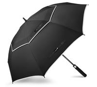 ZOMAKE Grand Parapluie de Golf XL - Parapluies de Golf Grande Taille 2-3 Personnes Anti Tempete - Extra Large Automatique Umbrella Golf Double Canopée De Homme Femme(Nouveau noir)