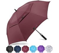 ZOMAKE Grand Parapluie de Golf XL - Parapluies de Golf Grande Taille 2-3 Personnes Anti Tempete,Extra Large Automatique Umbrella Golf Double Canopée De Homme Femme,(Marron)