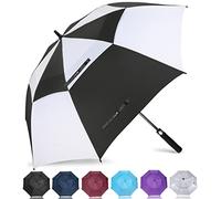 ZOMAKE Grand Parapluie de Golf XL - Parapluies de Golf Grande Taille 2-3 Personnes Anti Tempete - Extra Large Automatique Umbrella Golf Double Canopée De Homme Femme(Noir/Blanc)
