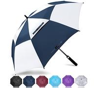 ZOMAKE Grand Parapluie de Golf XL - Parapluies de Golf Grande Taille 2-3 Personnes Anti Tempete - Extra Large Automatique Umbrella Golf Double Canopée De Homme Femme(Bleu Marin/Blanc)