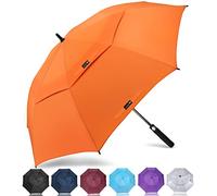 ZOMAKE Grand Parapluie de Golf XL - Parapluies de Golf Grande Taille 2-3 Personnes Anti Tempete - Extra Large Automatique Umbrella Golf Double Canopée De Homme Femme(Orange)