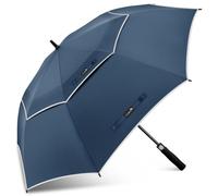 ZOMAKE Grand Parapluie de Golf XL - Parapluies de Golf Grande Taille 2-3 Personnes Anti Tempete - Extra Large Automatique Umbrella Golf Double Canopée De Homme Femme(Nouveau bleu marine)