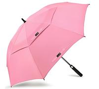 ZOMAKE Grand Parapluie de Golf XXL - Parapluies de Golf Grande Taille 2-3 Personnes Anti Tempete - Extra Large Automatique Umbrella Golf Double Canopée De Homme Femme(Rose Clair)