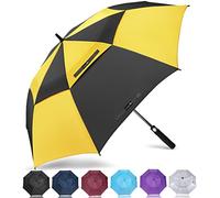 ZOMAKE Grand Parapluie de Golf XXL - Parapluies de Golf Grande Taille 2-3 Personnes Anti Tempete - Extra Large Automatique Umbrella Golf Double Canopée De Homme Femme(Jaune/Noir)