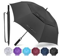 ZOMAKE Grand Parapluie Golf Homme Femme,100CM Parapluie Solide Résistant,Parapluie anti Tempete et Résistant pour 2 à 3 Personne(Noir)