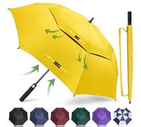 ZOMAKE Grand Parapluie Golf Homme Femme,100CM Parapluie Solide Résistant,Parapluie anti Tempete et Résistant pour 2 à 3 Personne(Jaune)